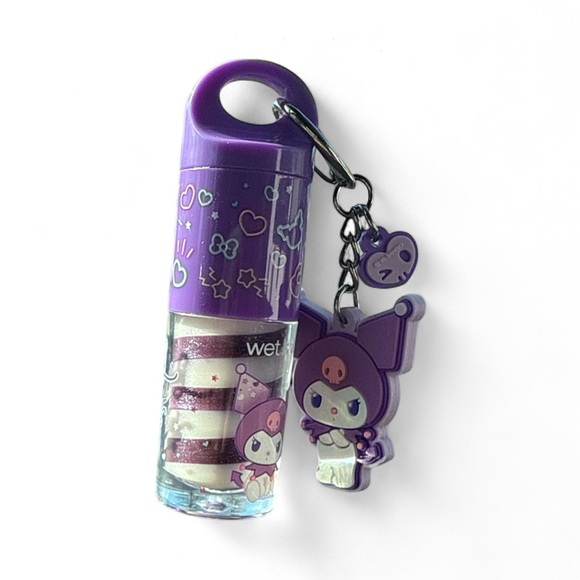 Kuromi 20th Anniversary Lip Gloss in Punk Girl with a Keychain & Charm - Picture 3 of 3
